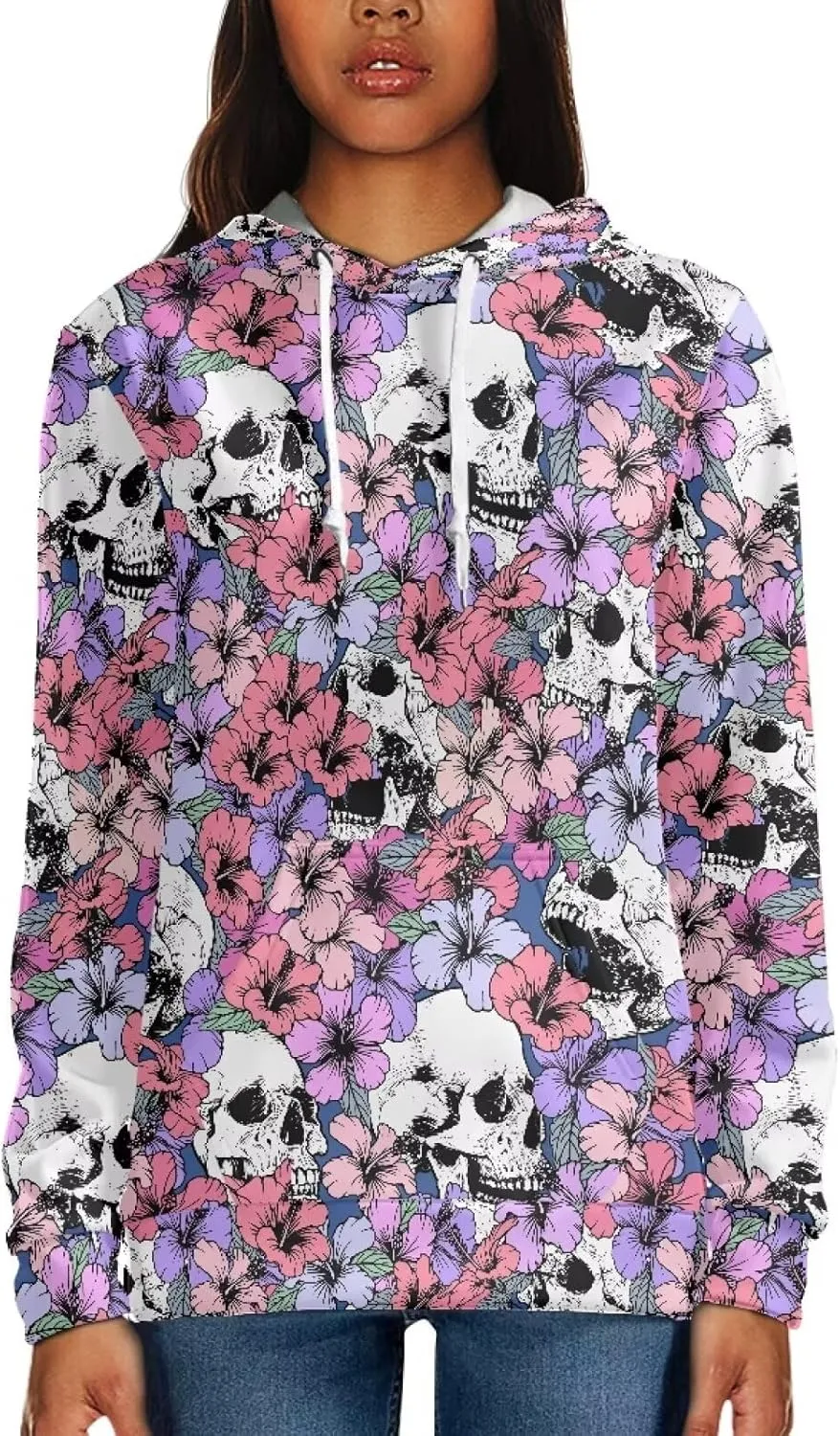Womens Oversized Hoodie Graphic Sweatshirt with Pockets Lightweight Sweaters for Women 2024 Fall Winter Size XS-6XL