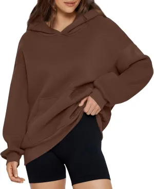 Womens Oversized Hoodies Fleece Sweatshirts Long Sleeve Shirts Pullover Fall Outfits 2024 Fashion Y2k Clothe with Pocket