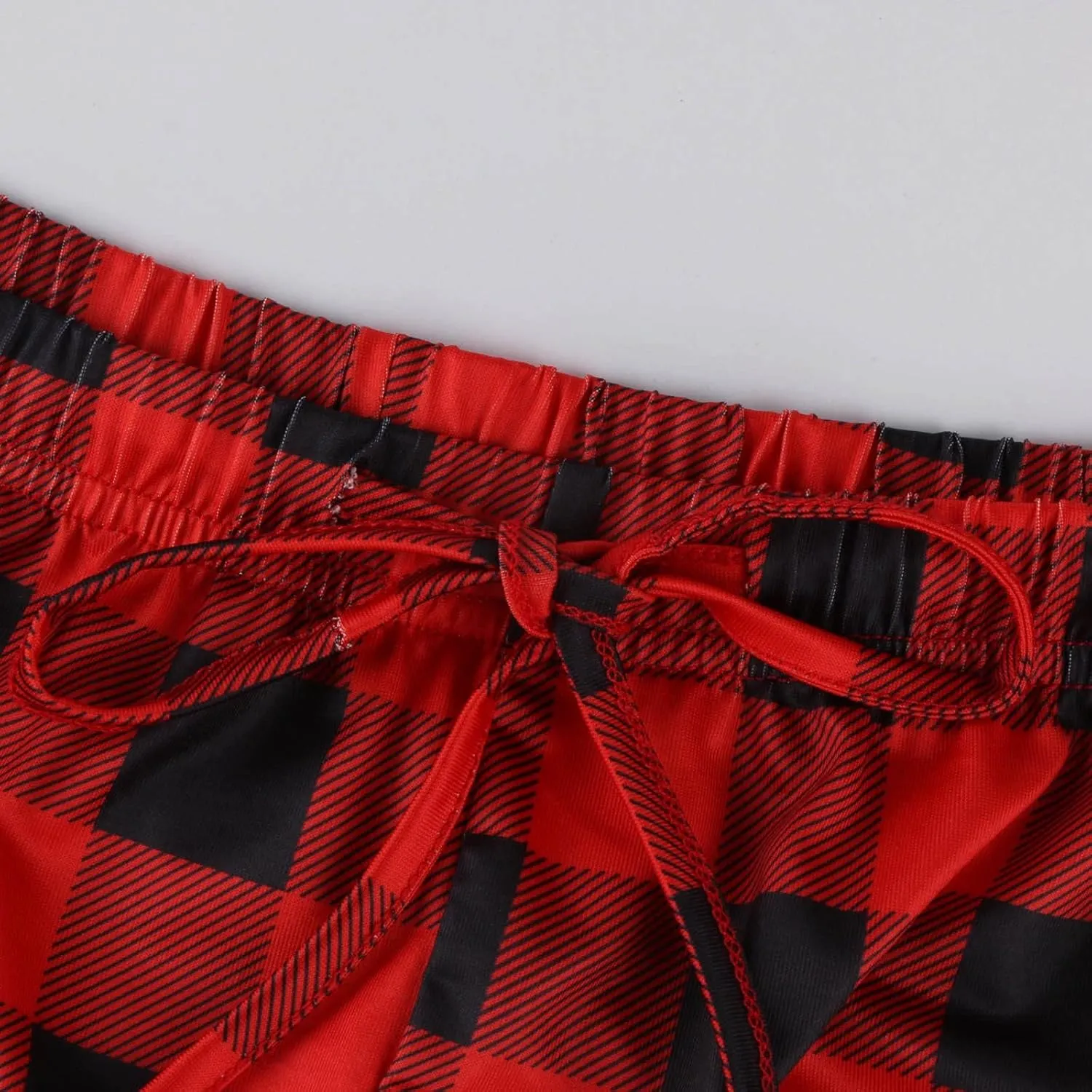 Womens Pajamas Pants 2025 Lounge Cute Plaid Pants Soft Comfy Drawstring Wide Leg Trousers Bell Bottom Sleep Clothing
