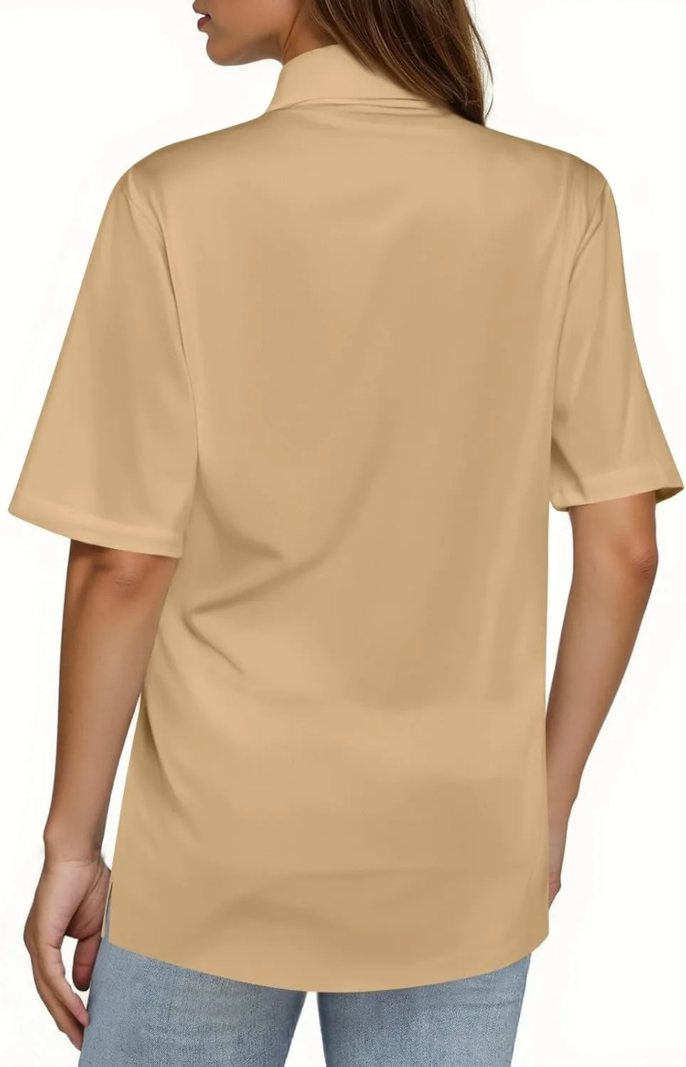 Womens Polo Shirts Short Sleeve Button Collared Golf Tops Casual Tennis Workout Business Dressy Summer Blouse Tees