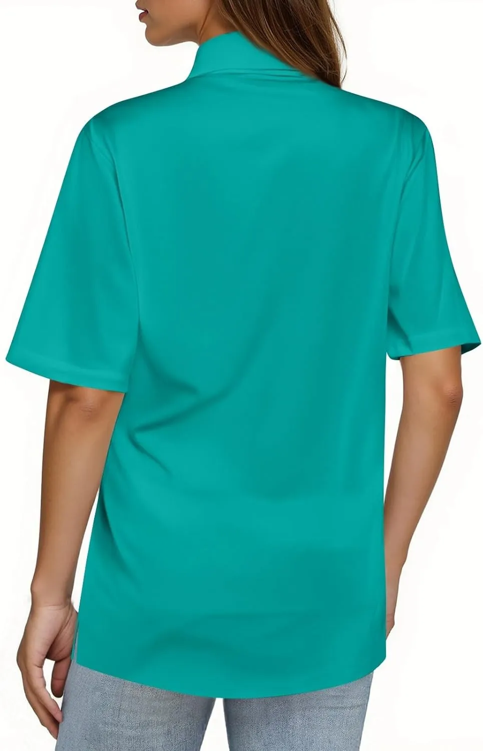 Womens Polo Shirts Short Sleeve Button Collared Golf Tops Casual Tennis Workout Business Dressy Summer Blouse Tees