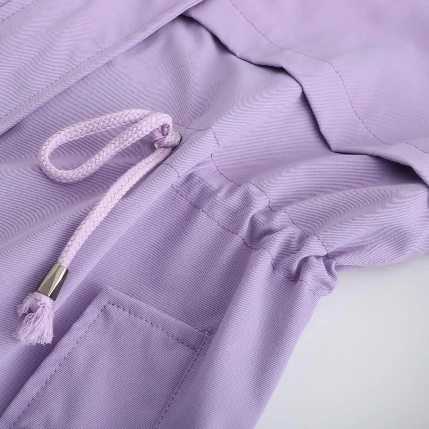 Women's Rain Jacket Waterproof Rain Coat with Hood Windproof Drawstring Adjustable Windbreaker Plus Size Outerwear