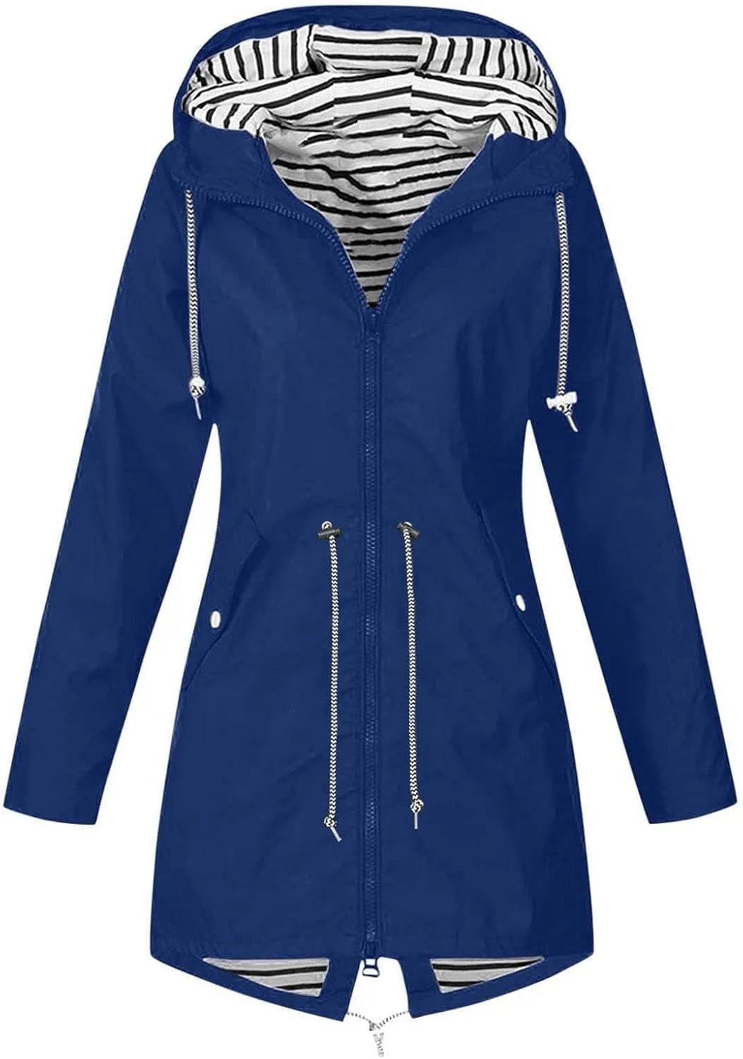 Women's Rain Jackets Waterproof Windbreaker Jackets Packable Lightweight Rain Jacket Outdoor Hooded Raincoat
