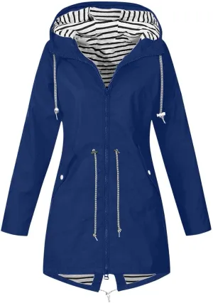 Women's Rain Jackets Waterproof Windbreaker Jackets Packable Lightweight Rain Jacket Outdoor Hooded Raincoat