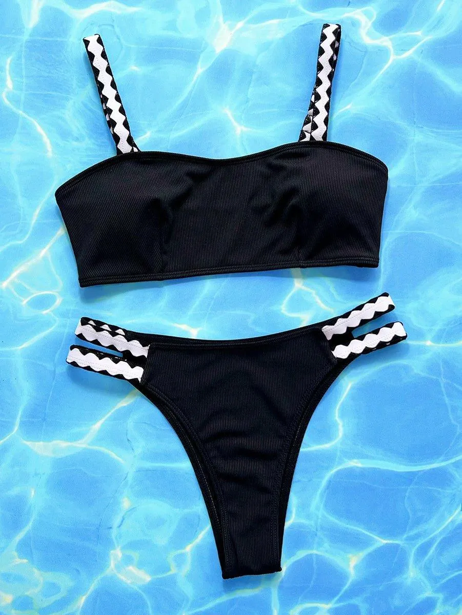 Women's Sexy Black Bikini Set - GFIT Swimwear, Pool & Beach Ready