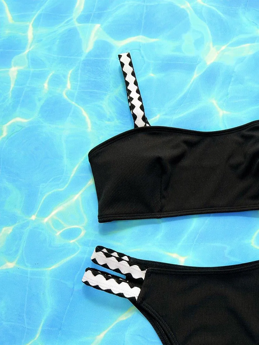 Women's Sexy Black Bikini Set - GFIT Swimwear, Pool & Beach Ready