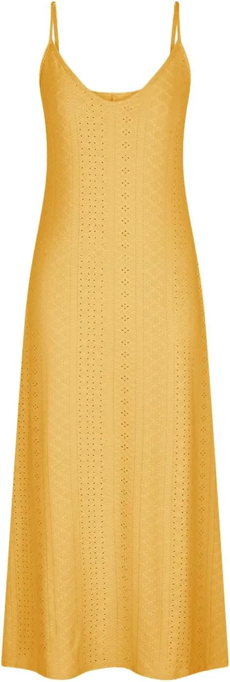 Womens Sleeveless Slip Dresses Loose Fit Dresses for Women V Neck Beach Hawaiian Maxi Long Summer Fall Dresses 2025