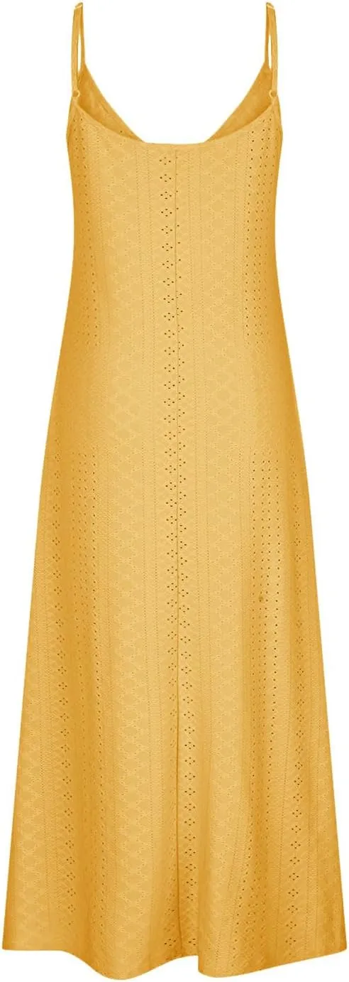 Womens Sleeveless Slip Dresses Loose Fit Dresses for Women V Neck Beach Hawaiian Maxi Long Summer Fall Dresses 2025