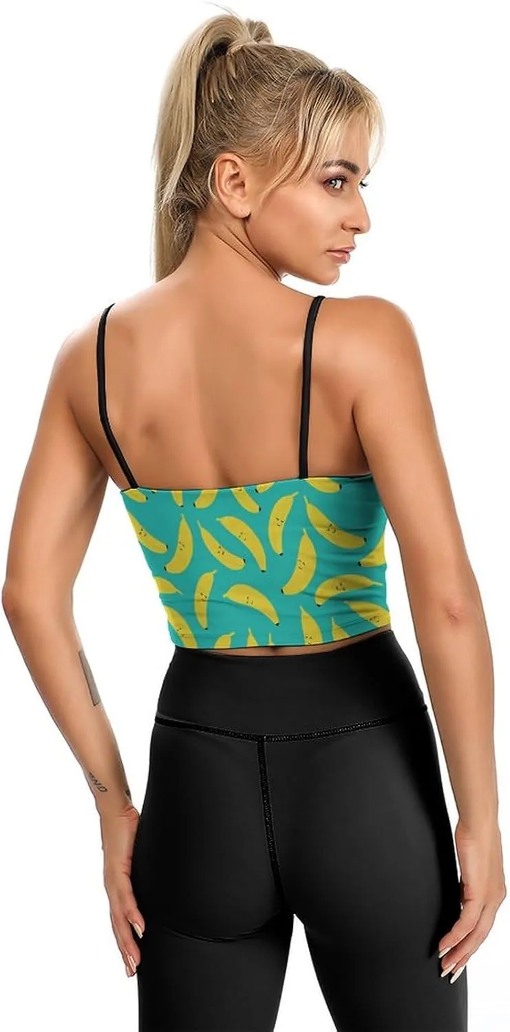 Women's Sleeveless Tank Tops, Summer Womens Shirts Cute Cartoon Banana Printed Camisole
