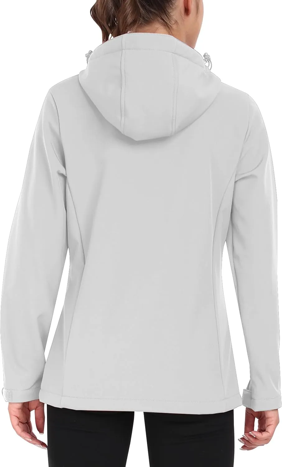 Women's Softshell Jacket Lightweight Fleece Lined Waterproof Coats Rain Jacket with Hood for Outdoor Hiking