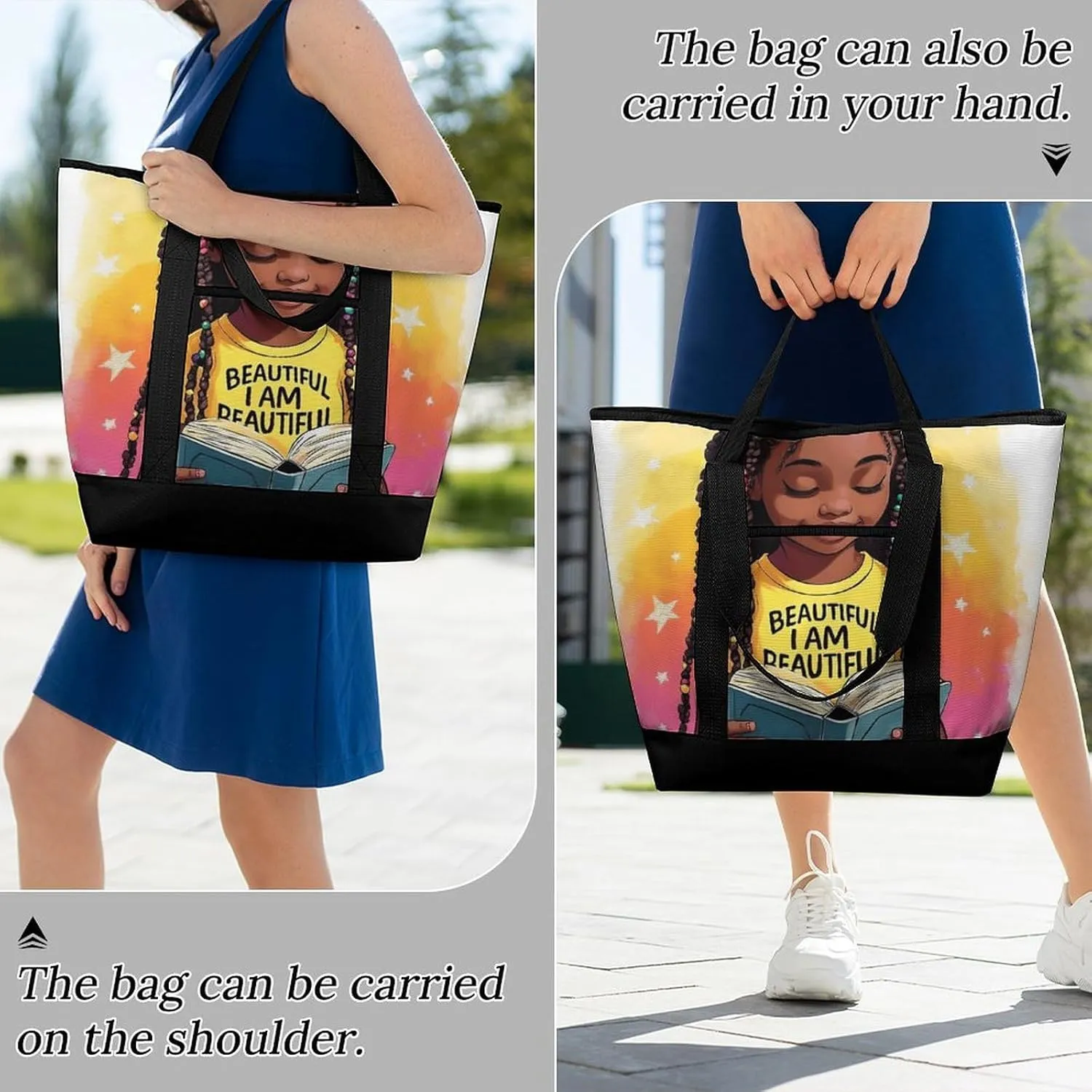 Women's Spacious Thermal Shoulder Bag Stylish Insulated Shopping Tote