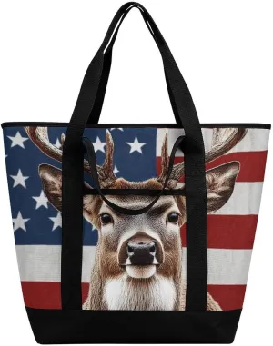 Women's Spacious Thermal Shoulder Bag Stylish Insulated Shopping Tote