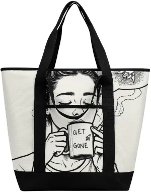 Women's Spacious Thermal Shoulder Bag Stylish Insulated Shopping Tote
