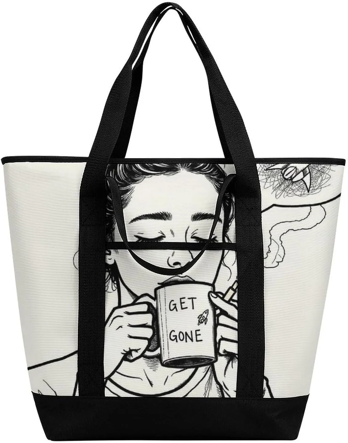 Women's Spacious Thermal Shoulder Bag Stylish Insulated Shopping Tote