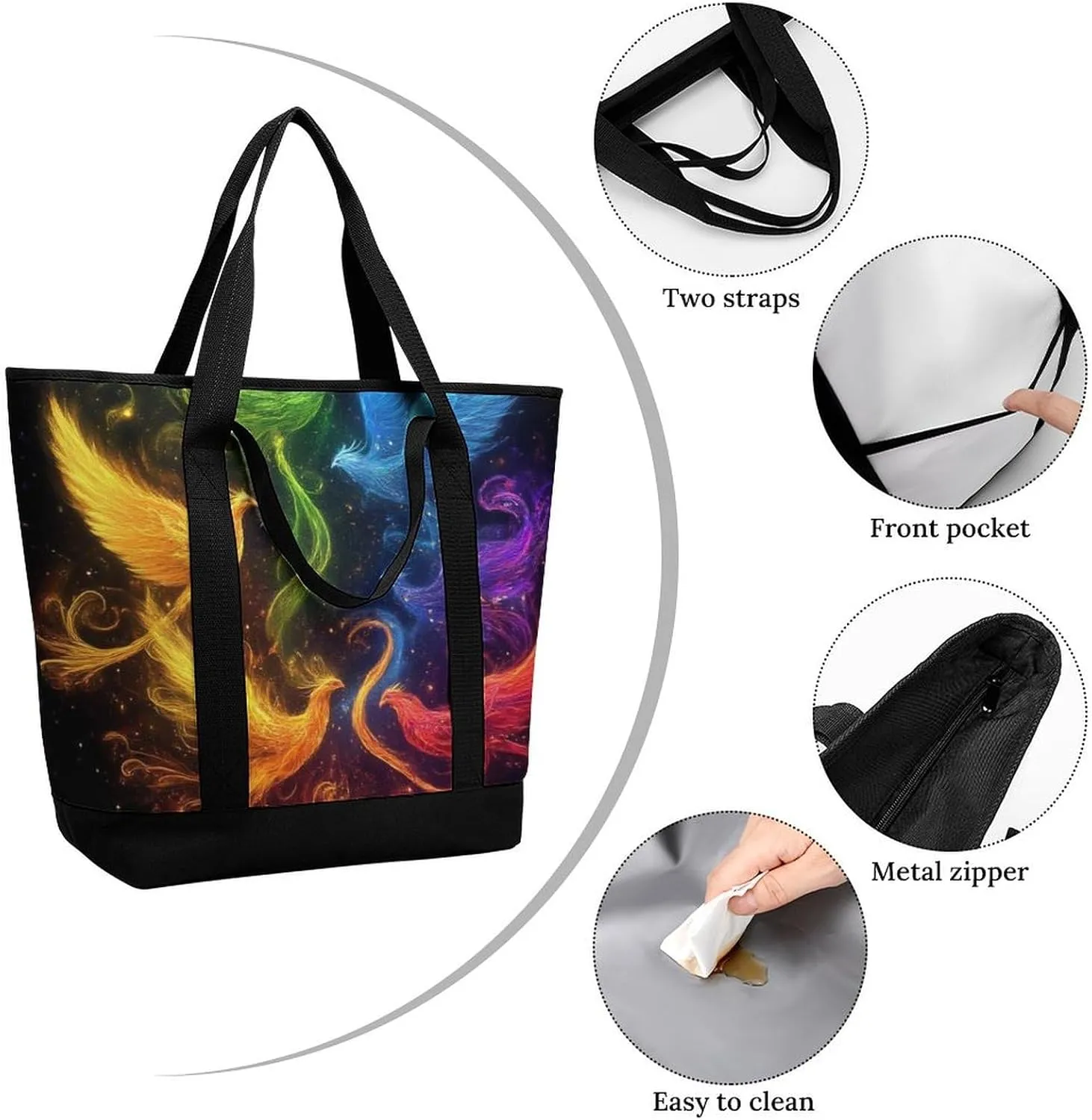 Women's Spacious Thermal Shoulder Bag Stylish Insulated Shopping Tote