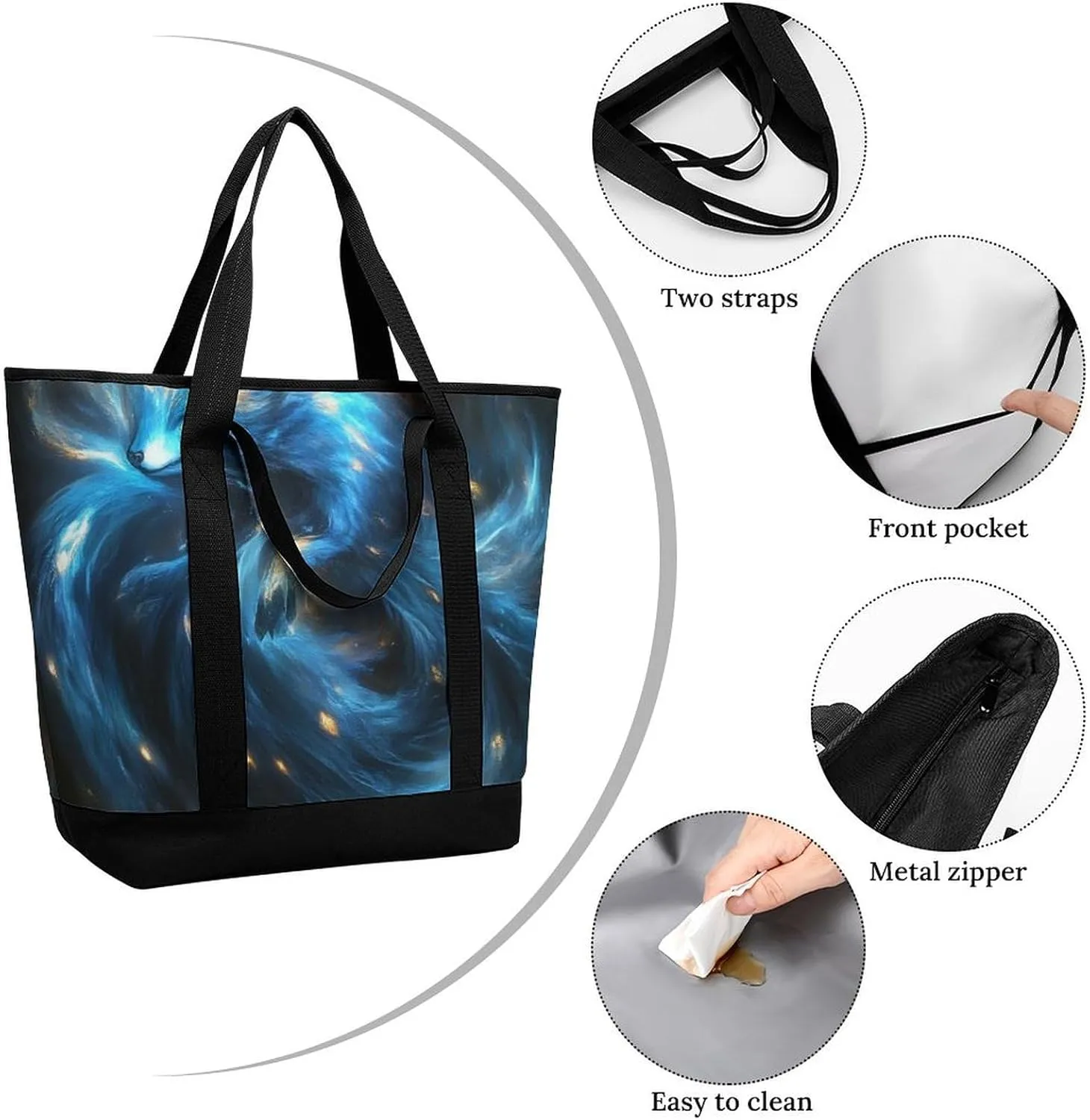 Women's Spacious Thermal Shoulder Bag Stylish Insulated Shopping Tote