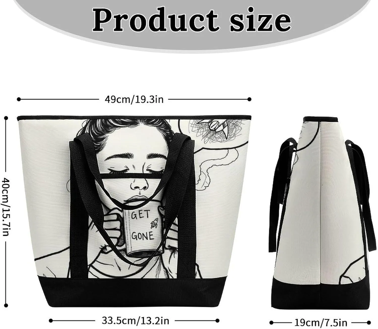 Women's Spacious Thermal Shoulder Bag Stylish Insulated Shopping Tote