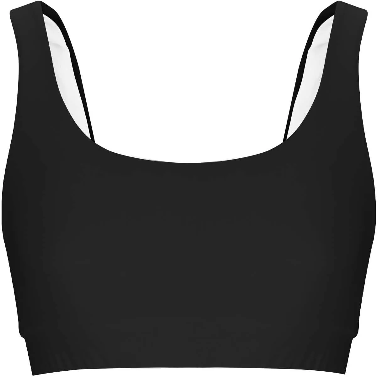 Women's Sports Bra Bikini Tops Athletic Swim Top Scoop Neck Bathing Suits Top Modest Padded Crop Tops Swimsuit Only