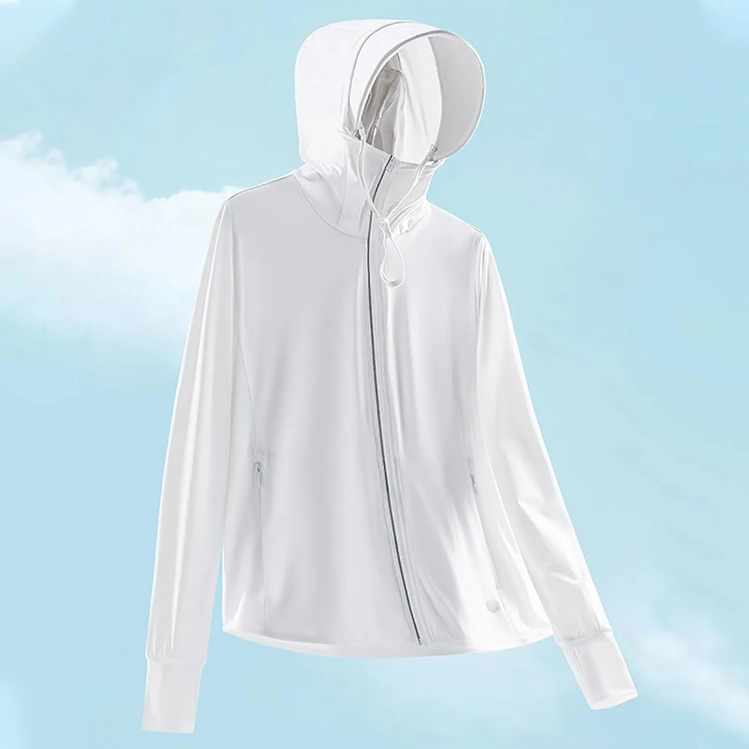 Women's Sun Protective Jacket Full Zip UPF 50  UV Protection Clothing Lightweight Summer Long Sleeve Hoodie Sun Shirts