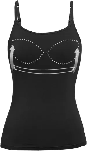 Womens Tank Tops Adjustable Strap Camisole with Built in Padded Bra Vest Sleeveless Layer Top 1/2/3 Packs