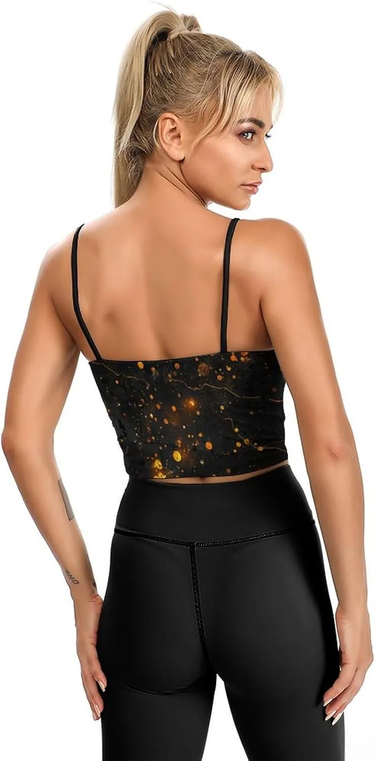 Womens Tank Tops, Summer Trendy Causal Fit Casual Tank Tunic Blouse Black Glitter Printed Camisole