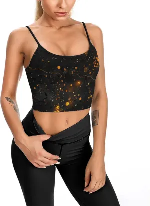 Womens Tank Tops, Summer Trendy Causal Fit Casual Tank Tunic Blouse Black Glitter Printed Camisole