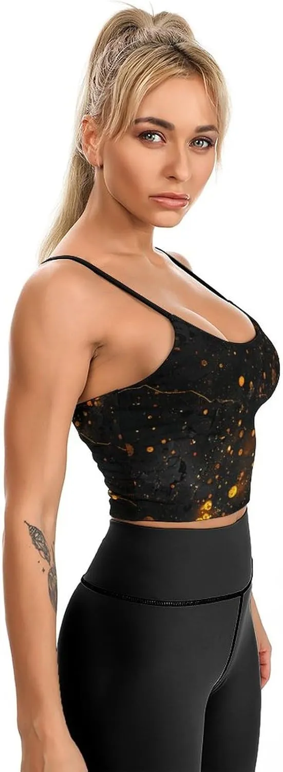 Womens Tank Tops, Summer Trendy Causal Fit Casual Tank Tunic Blouse Black Glitter Printed Camisole