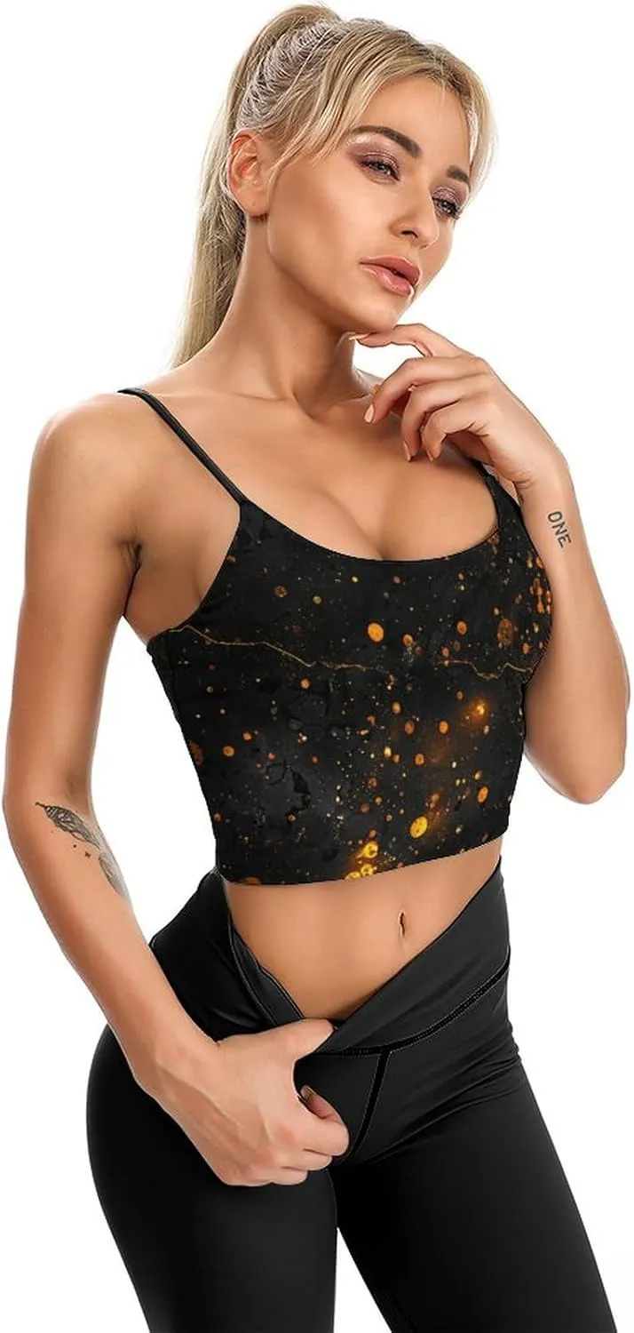 Womens Tank Tops, Summer Trendy Causal Fit Casual Tank Tunic Blouse Black Glitter Printed Camisole