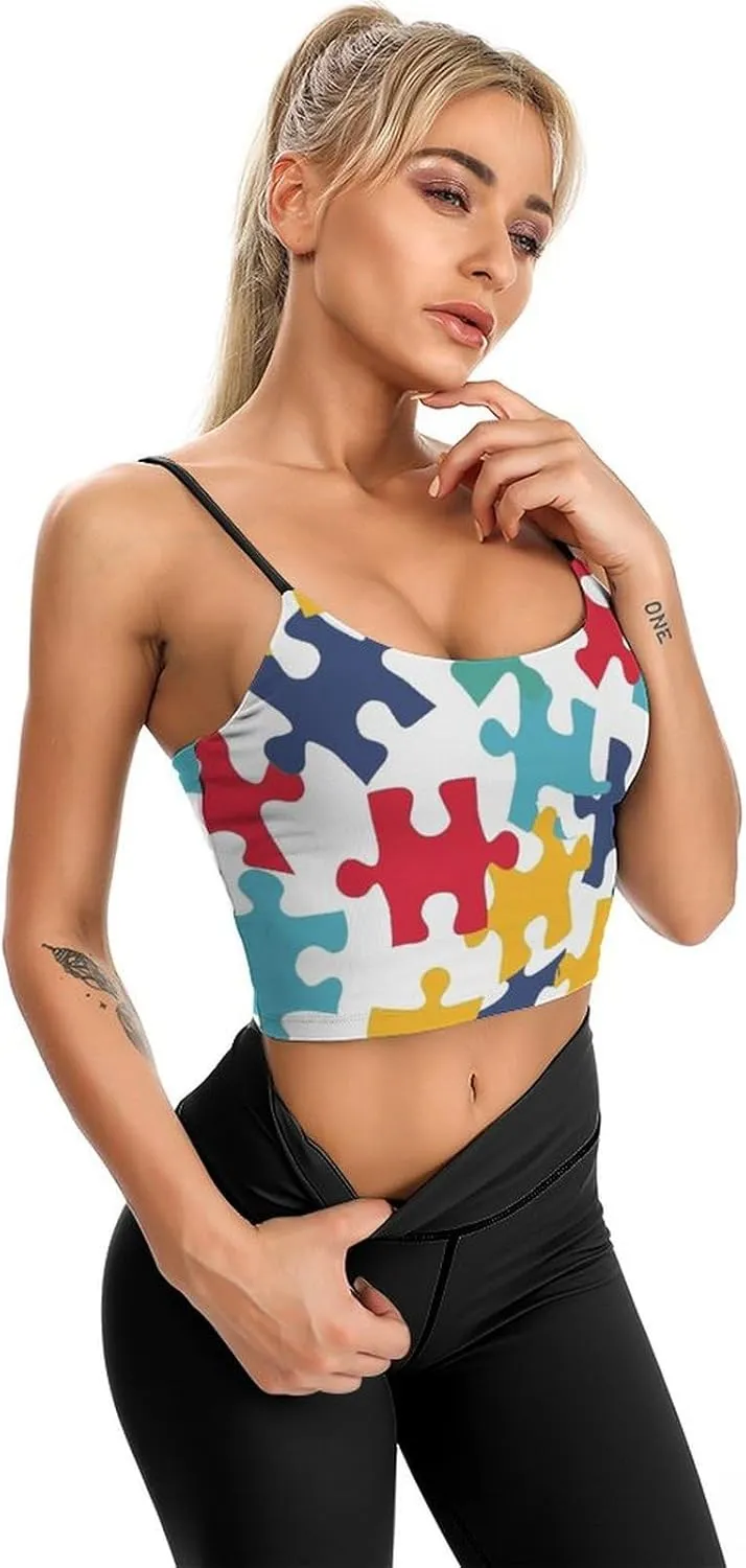 Womens Tank Tops, Summer Trendy Causal Fit Casual Tank Tunic Blouse Colour Jigsaw Printed Camisole