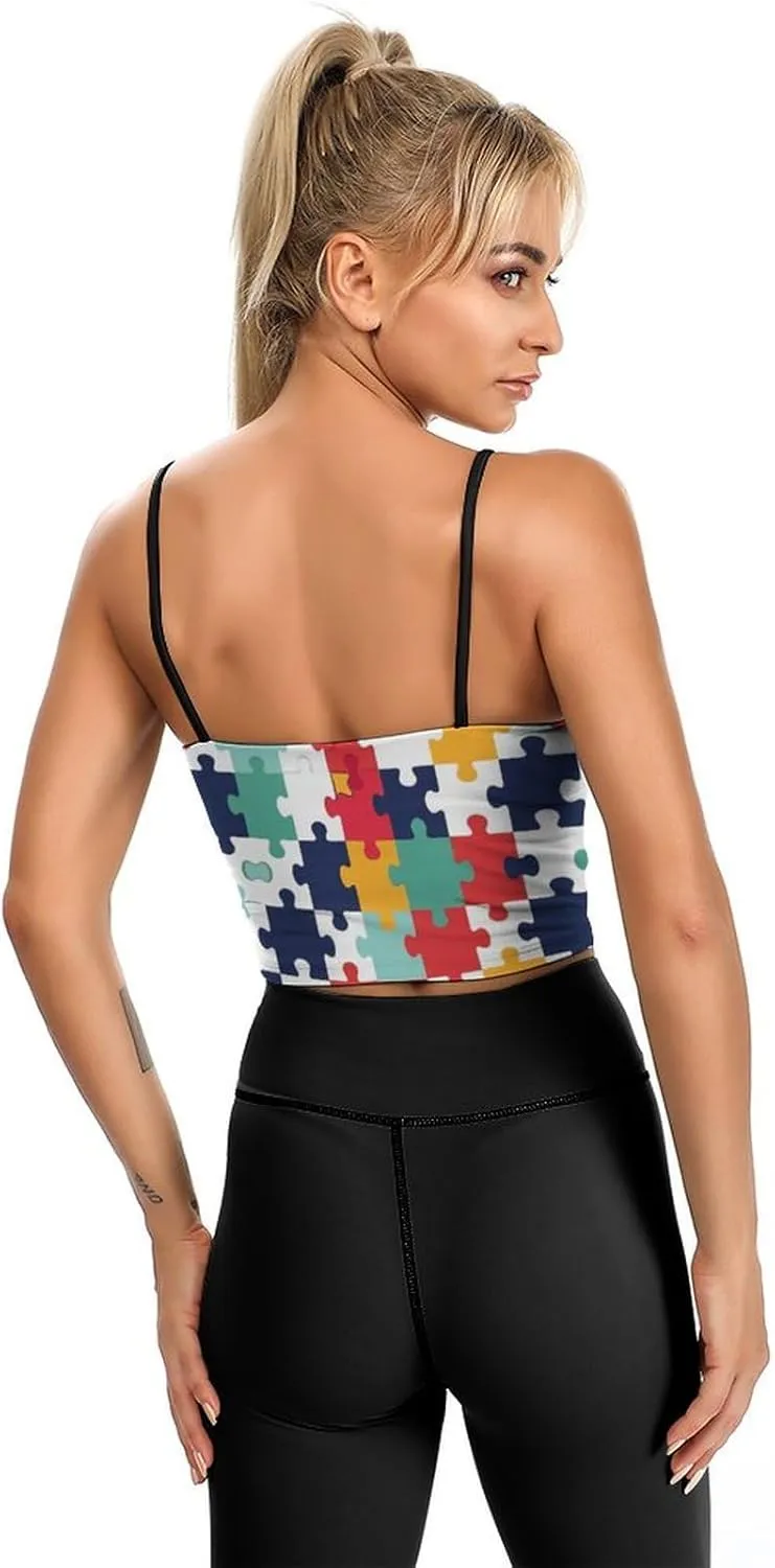 Womens Tank Tops, Summer Trendy Causal Fit Casual Tank Tunic Blouse Colour Jigsaw Printed Camisole