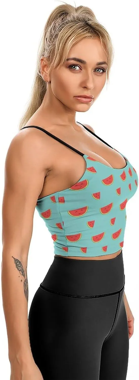Womens Tank Tops, Summer Trendy Causal Fit Casual Tank Tunic Blouse Cool Smile Watermelon Printed Camisole