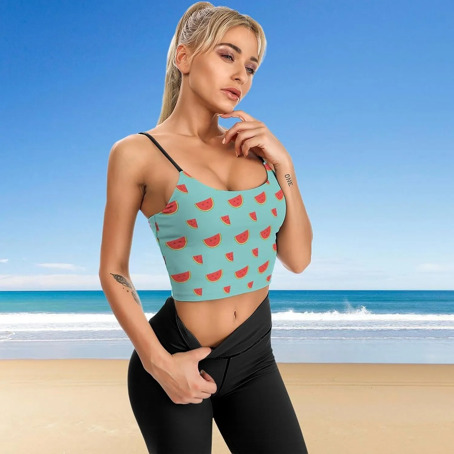 Womens Tank Tops, Summer Trendy Causal Fit Casual Tank Tunic Blouse Cool Smile Watermelon Printed Camisole
