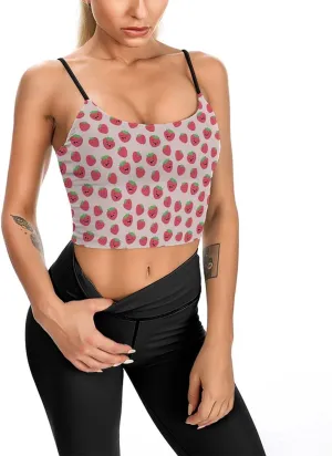 Womens Tank Tops, Summer Trendy Causal Fit Casual Tank Tunic Blouse Sweet Smiling Strawberry Printed Camisole