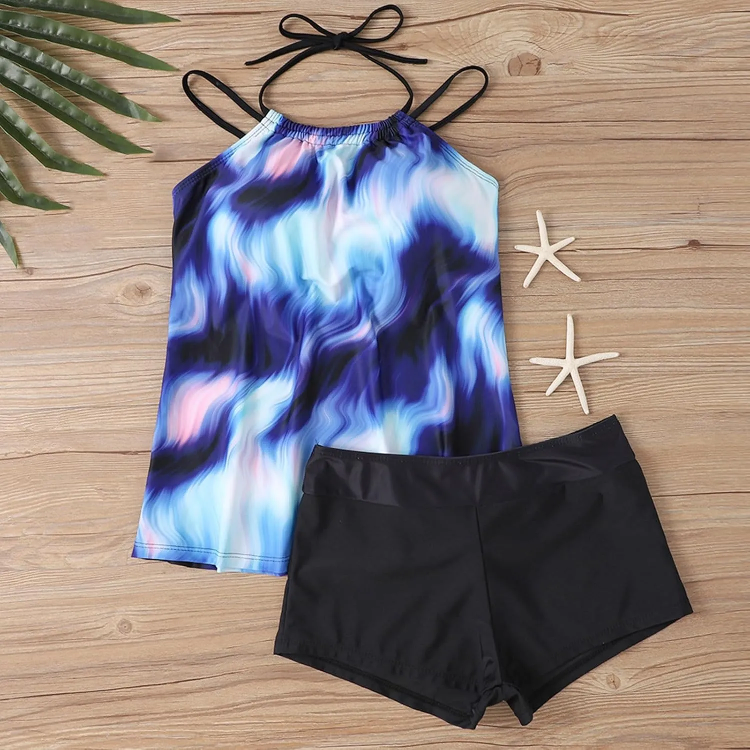 Womens Tankini Swimsuits 2 Piece Tummy Control Bathing Suits 2025 Flowy Floral Print Swim Tank Top with Boyshorts