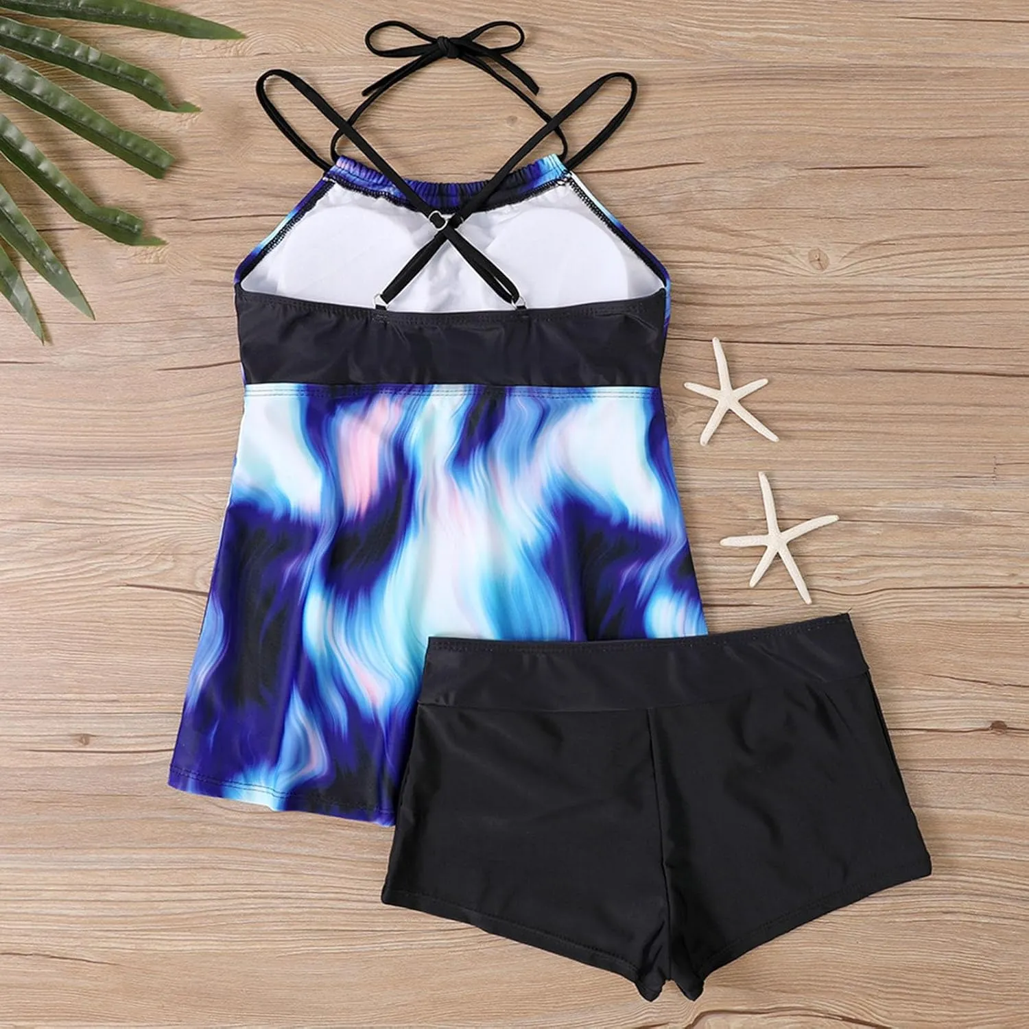 Womens Tankini Swimsuits 2 Piece Tummy Control Bathing Suits 2025 Flowy Floral Print Swim Tank Top with Boyshorts