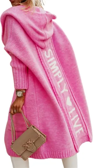 Womens Trendy Cardigan Winter 2023 Plus Size Open Front Long Sleeve Casual Chunky Knit Outerwear with Pockets