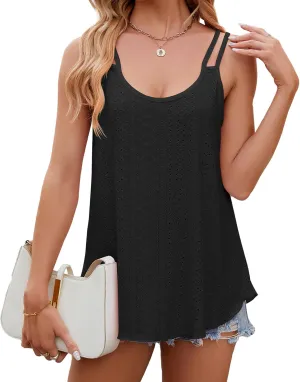Women's Trendy Sleeveless Camisole Tank Tops with Cute Spaghetti Strap Shirts for Casual Summer Wear