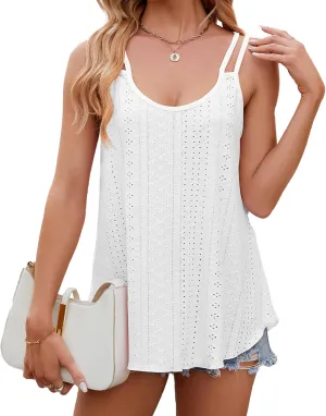Women's Trendy Sleeveless Camisole Tank Tops with Cute Spaghetti Strap Shirts for Casual Summer Wear