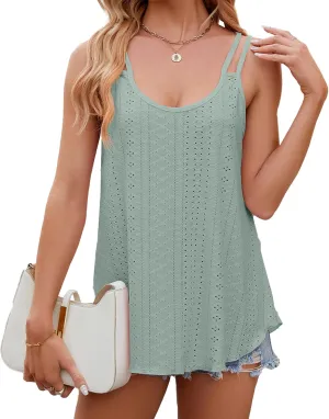 Women's Trendy Sleeveless Camisole Tank Tops with Cute Spaghetti Strap Shirts for Casual Summer Wear