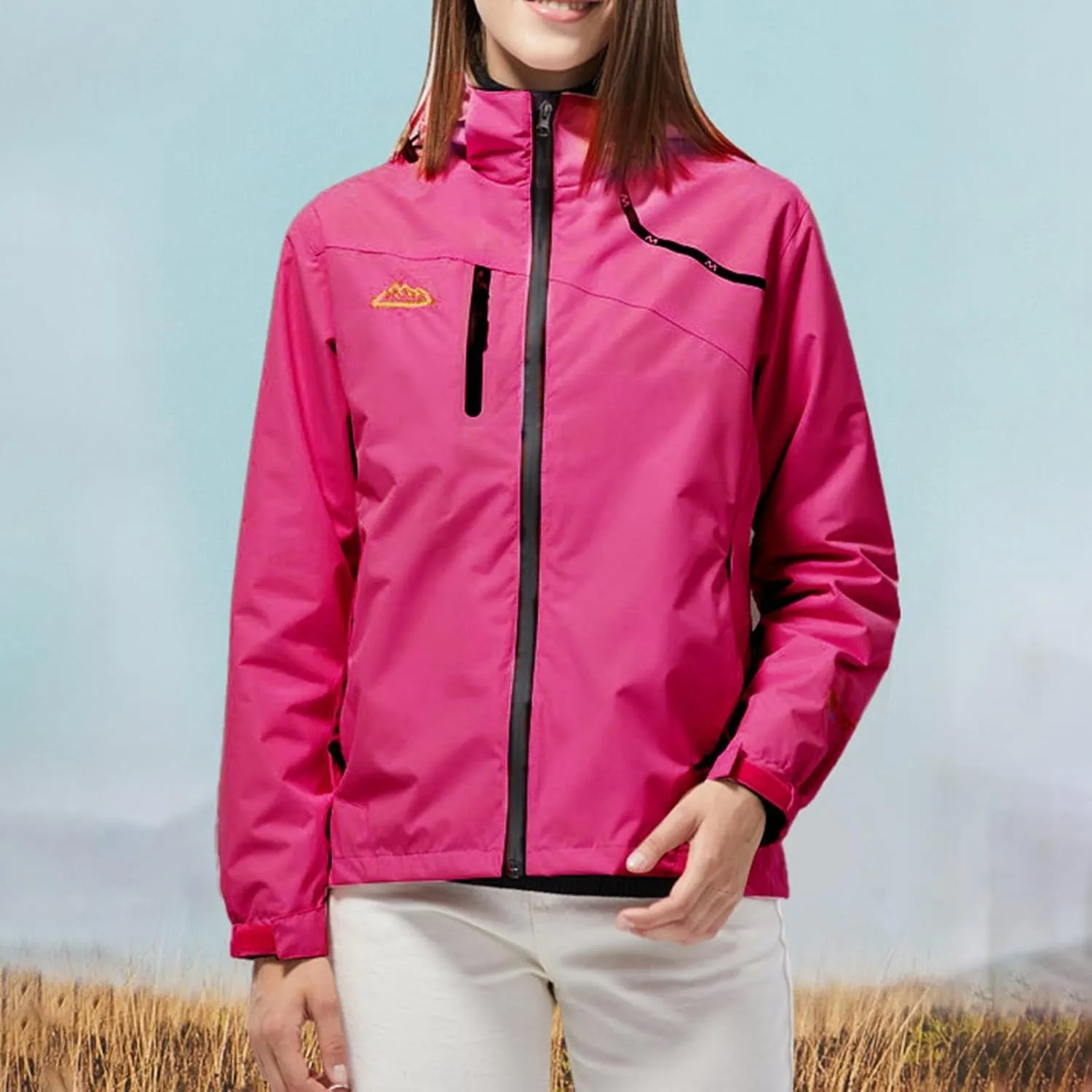 Womens Waterproof Rain Jacket 2024 Lightweight Breathable Outdoor Windbreaker Jackets Rain Coat Shell Hiking, Travel