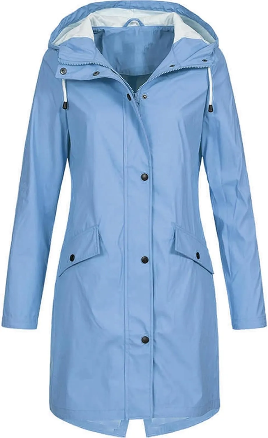 Women's Waterproof Rain Jacket Lightweight Windbreaker Jacket Outdoor Trench Coat Packable Rain Coat with Hood