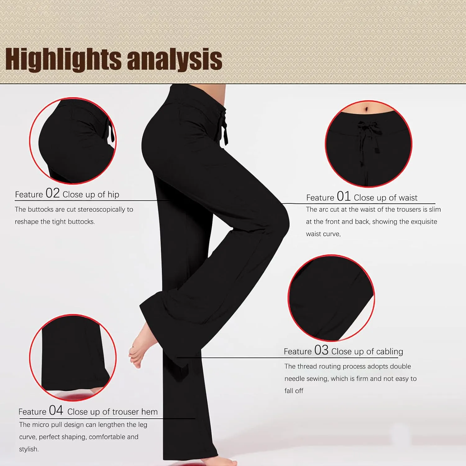 Womens Wide Leg Flare Yoga Pants High Waist Tummy Control Trousers Casual Comfy Loose Stretchy Soft Modal Lounge Pants