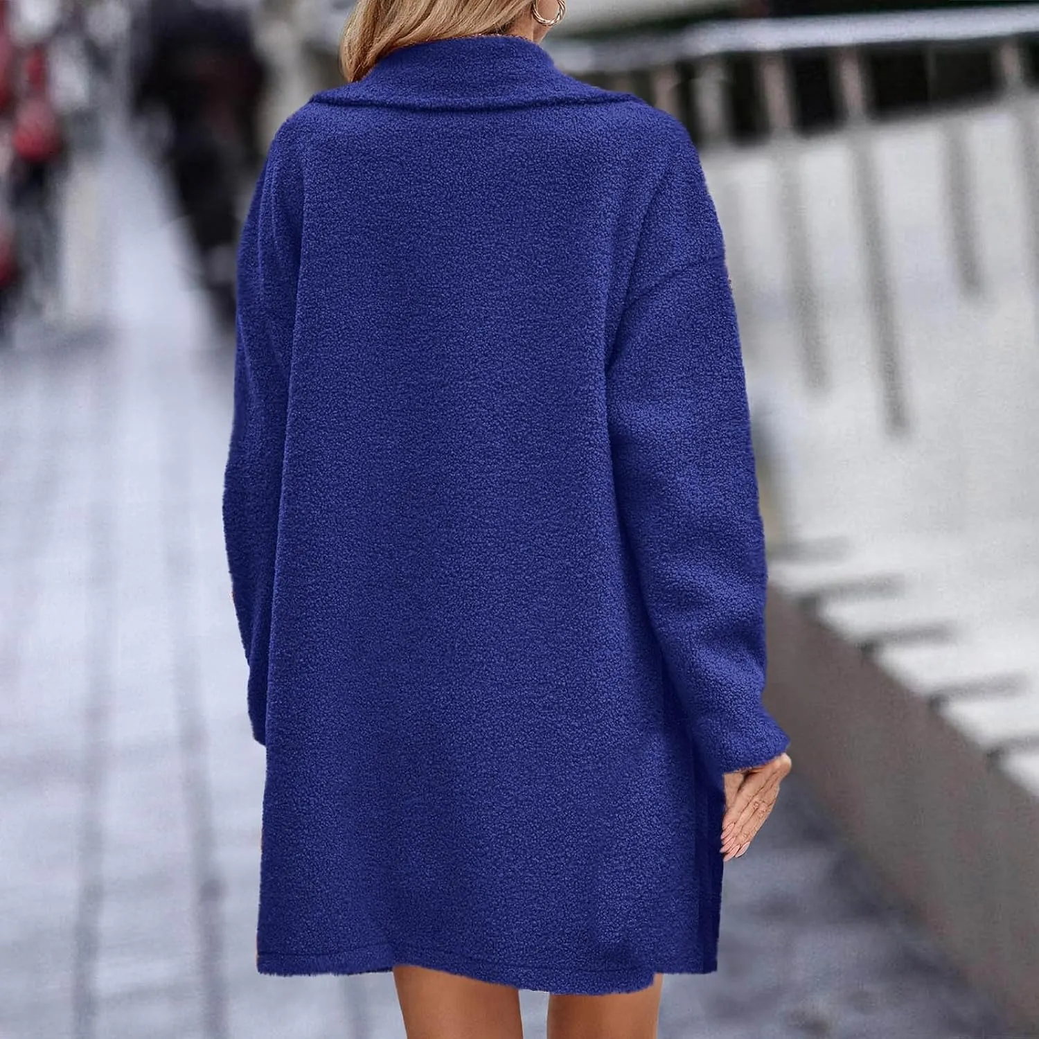 Women's Winter Sherpa Fuzzy Fleece Coats Trendy Oversized Faux Fur Long Jackets Warm Outerwear with Pockets 2024