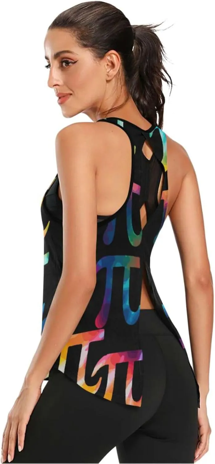 Women's Workout Tank Top Pi-Math Sleeveless Sport Gym Top Athletic Yoga Tank Top