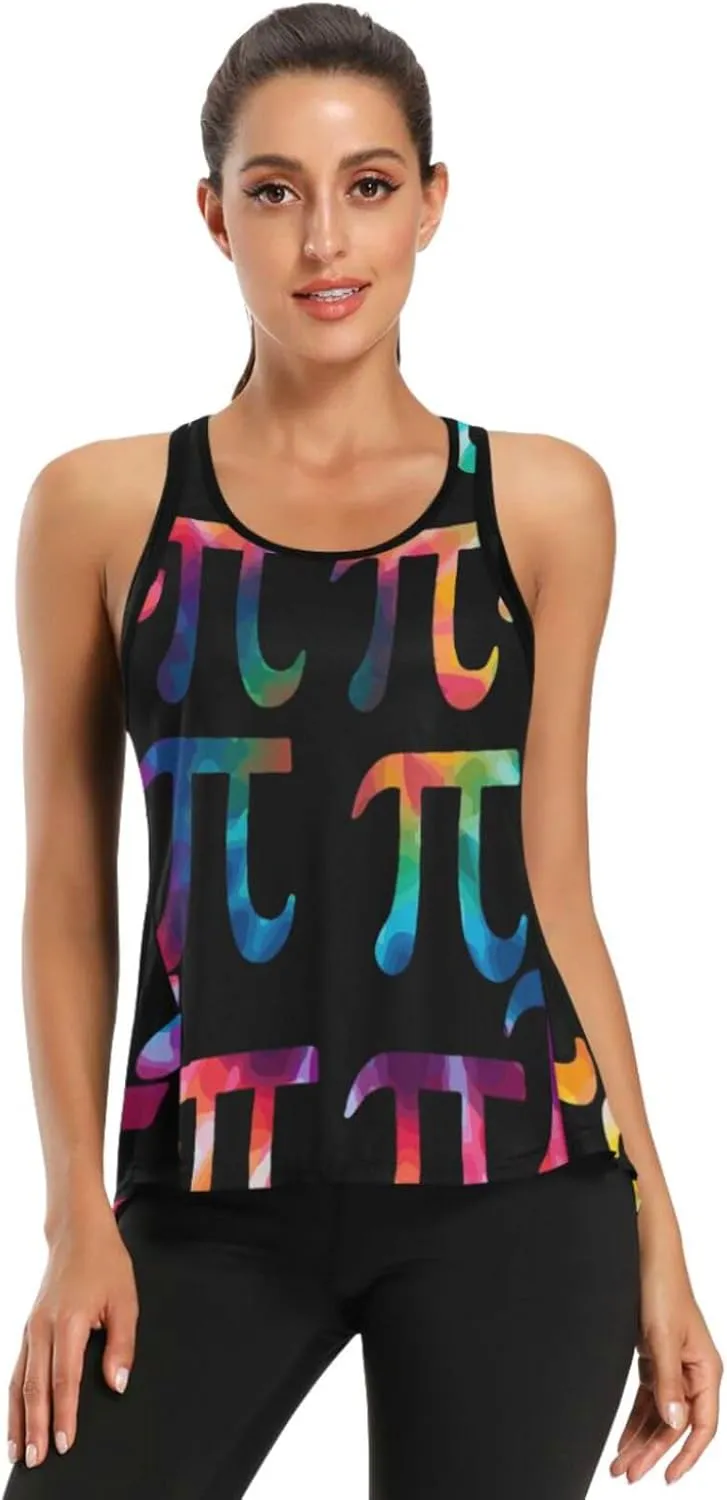 Women's Workout Tank Top Pi-Math Sleeveless Sport Gym Top Athletic Yoga Tank Top