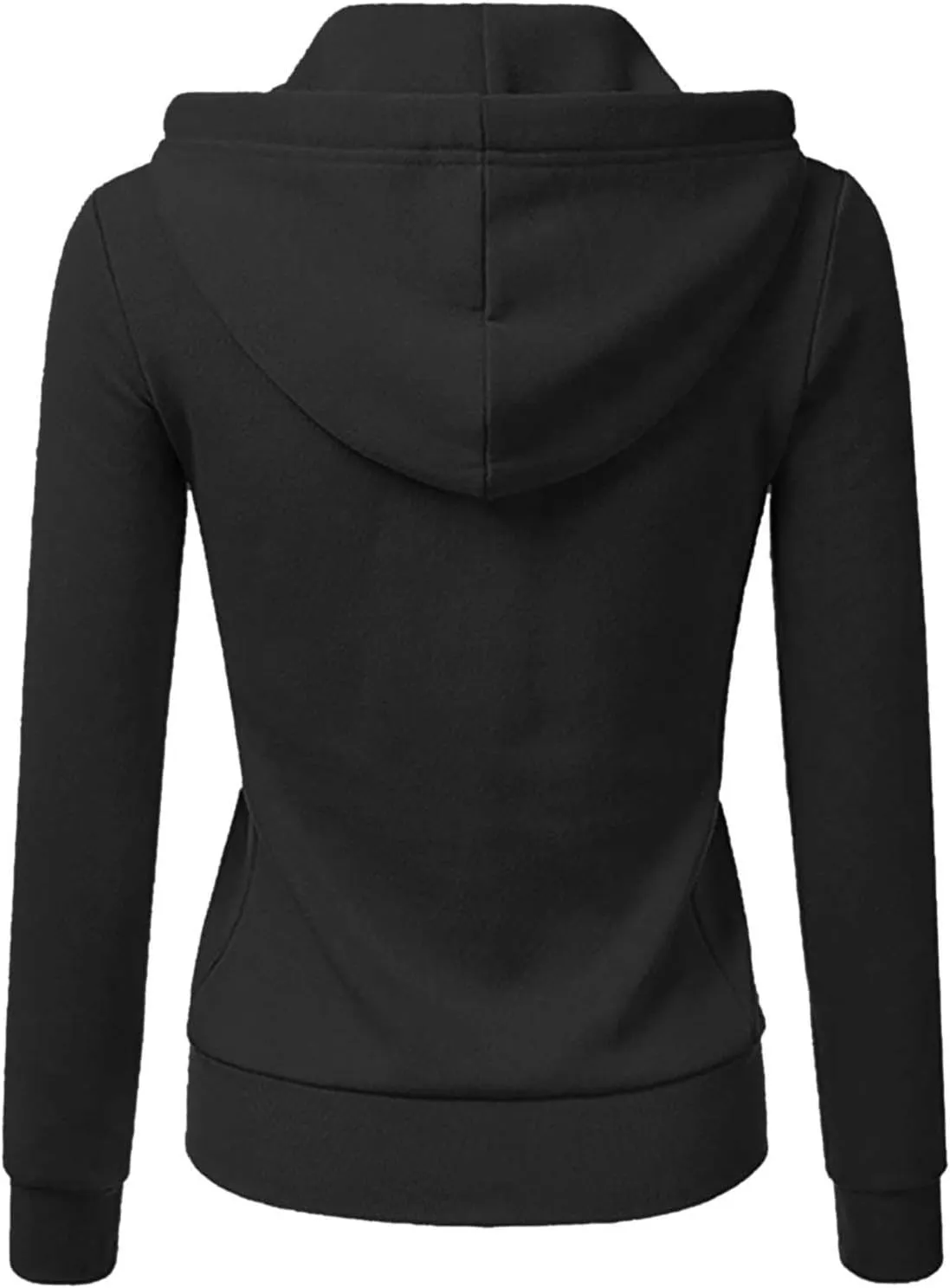 Womens Zip Up Hoodies Lightweight Casual Long Sleeve Drawstring Slim Fit Hooded Sweatshirts with Pockets