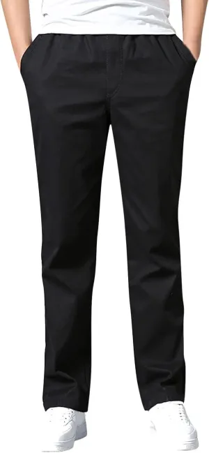 Work Cargo Pants for Men Fashion Elastic Waist Plus Size Cargo Pants Casual Baggy Cotton Athletic Wear with Pockets