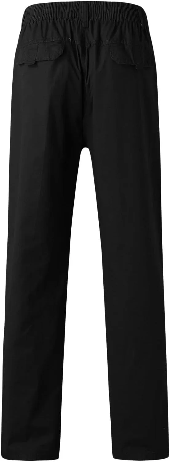 Work Cargo Pants for Men Fashion Elastic Waist Plus Size Cargo Pants Casual Baggy Cotton Athletic Wear with Pockets