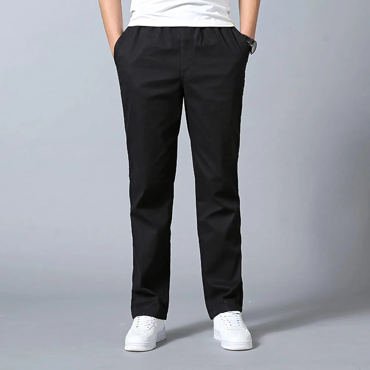 Work Cargo Pants for Men Fashion Elastic Waist Plus Size Cargo Pants Casual Baggy Cotton Athletic Wear with Pockets