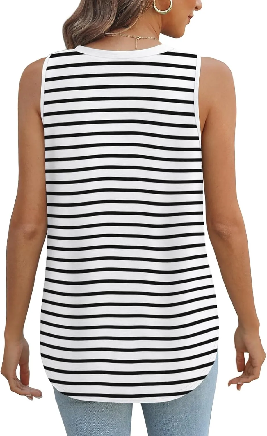 XIEERDUO Womens Tank Tops V Neck Eyelet Embroidery Casaul Sleeveless Shirts